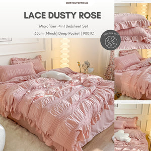 Washed Cotton LACE DUSTY ROSE Lace Series (14inch)