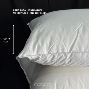 Cotton 5🌟 Hotel-Style Down Feather Pillow | 1100g 1200g Fill | Fluffy & Supportive