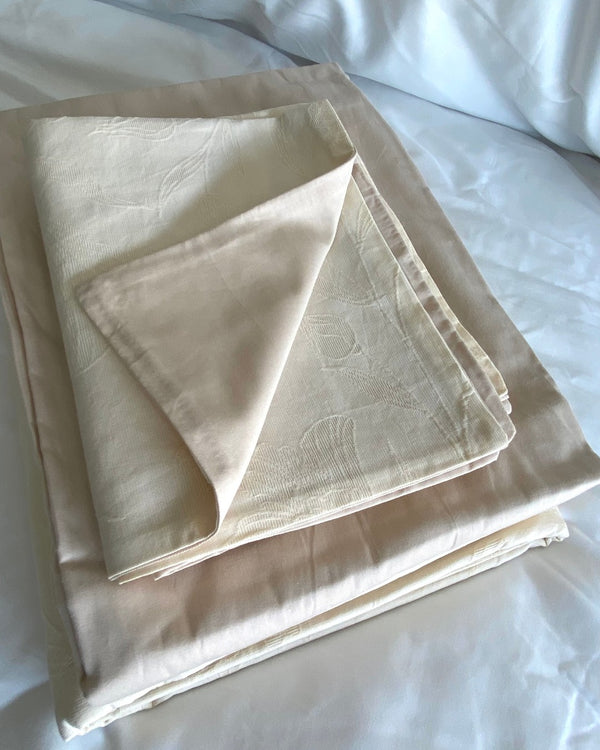 Cotton Jacquard 3-Layer IVORY CREAM BLEND Flora Series (16inch)