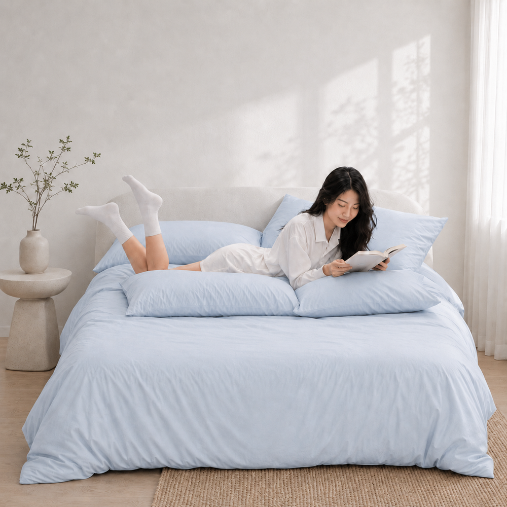 AirSilk™ GLACIER BLUE Cooling Bedsheet  (16Inch)