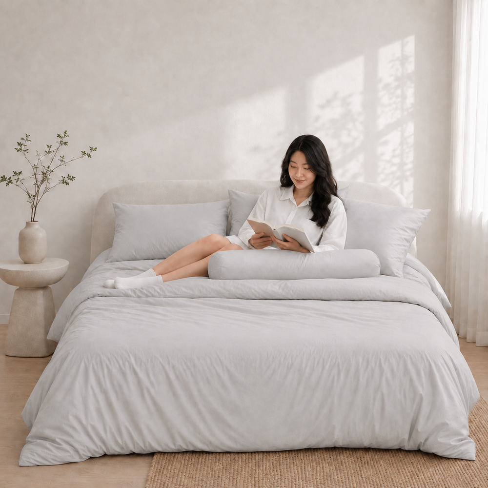 AirSilk™ MIST GREY Cooling Bedsheet  (16Inch)