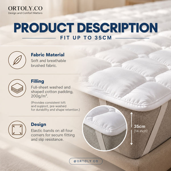 Brushed Fabric Mattress Topper | Mattress Protector
