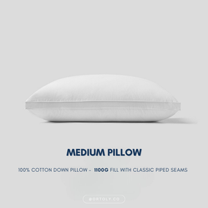 Cotton 5🌟 Hotel-Style Down Feather Pillow | 1100g 1200g Fill | Fluffy & Supportive