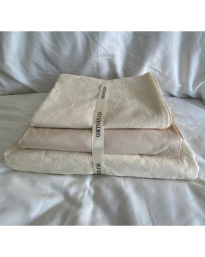 Cotton Jacquard 3-Layer IVORY CREAM BLEND Flora Series (16inch)
