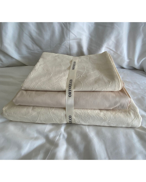 Cotton Jacquard 3-Layer IVORY CREAM BLEND Flora Series (16inch)