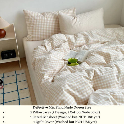 DEFECTIVE Bedsheets Set Quilt Cover Set Only (Not Returnable)