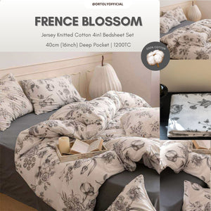 Cotton Premium Jersey Knit FRENCE BLOSSOM Minimalist Series (16 Inch)