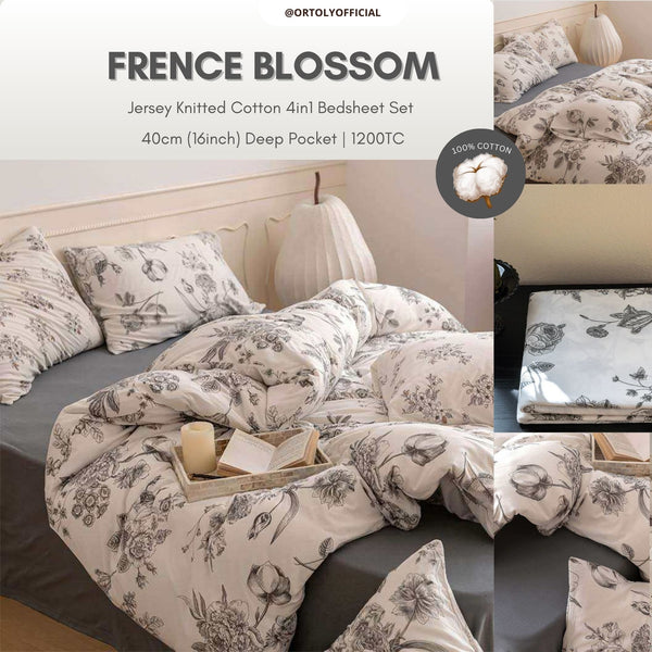 Cotton Premium Jersey Knit FRENCE BLOSSOM Minimalist Series (16 Inch)