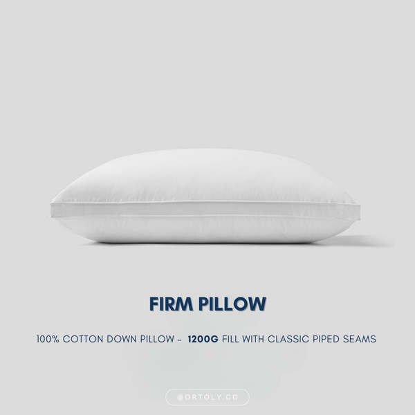 Cotton 5🌟 Hotel-Style Down Feather Pillow | 1100g 1200g Fill | Fluffy & Supportive