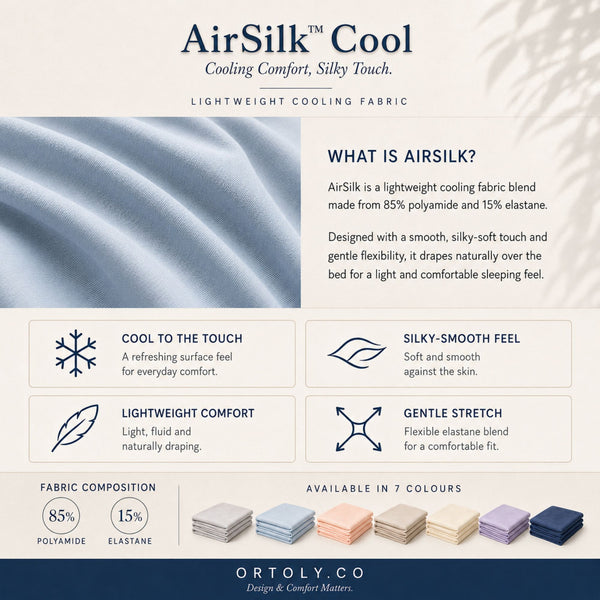 AirSilk™ GLACIER BLUE Cooling Bedsheet  (16Inch)