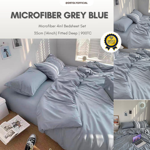 Microfiber Grey Blue Muji Series (14inch)