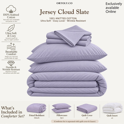 Cotton Premium Jersey Knit CLOUD SLATE Minimalist Series (16 Inch)