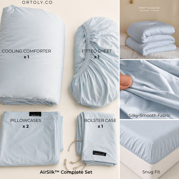 AirSilk™ GLACIER BLUE Cooling Bedsheet  (16Inch)