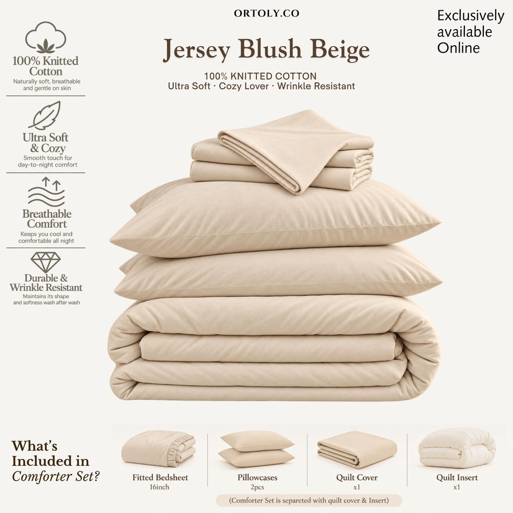 Cotton Premium Jersey Knit BLUSH BEIGE Minimalist Series (16 Inch)