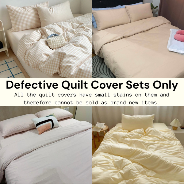 DEFECTIVE Bedsheets Set Quilt Cover Set Only (Not Returnable)