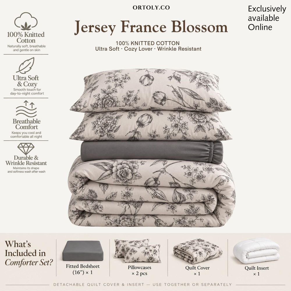 Cotton Premium Jersey Knit FRENCE BLOSSOM Minimalist Series (16 Inch)