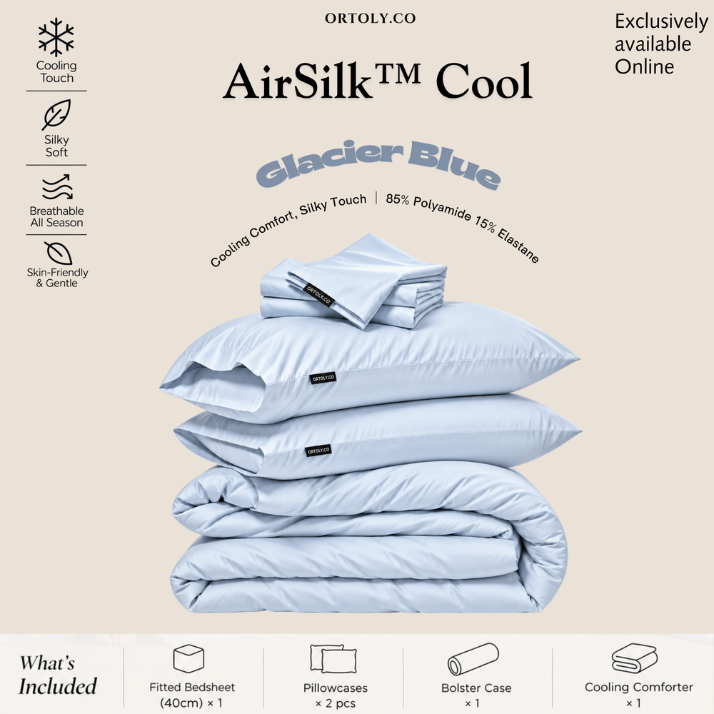 AirSilk™ GLACIER BLUE Cooling Bedsheet  (16Inch)
