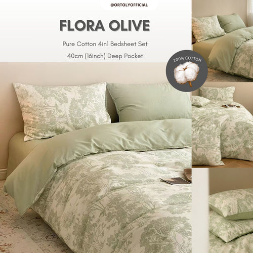 Cotton Dior Olive Flora Series (16inch)