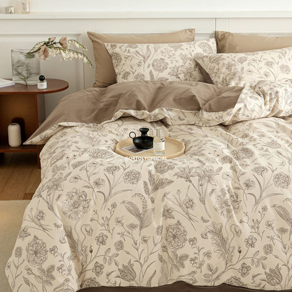 Brushed Cotton Premium Brown Art Flora Series (16inch)