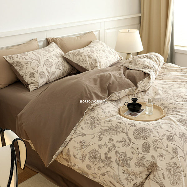 Brushed Cotton Premium Brown Art Flora Series (16inch)