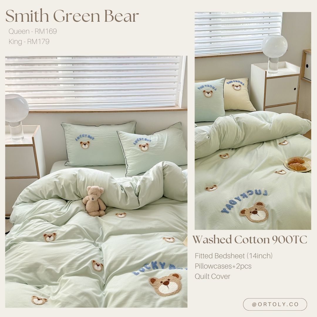 Washed Cotton Smith Green Cozy Bear (14inch)