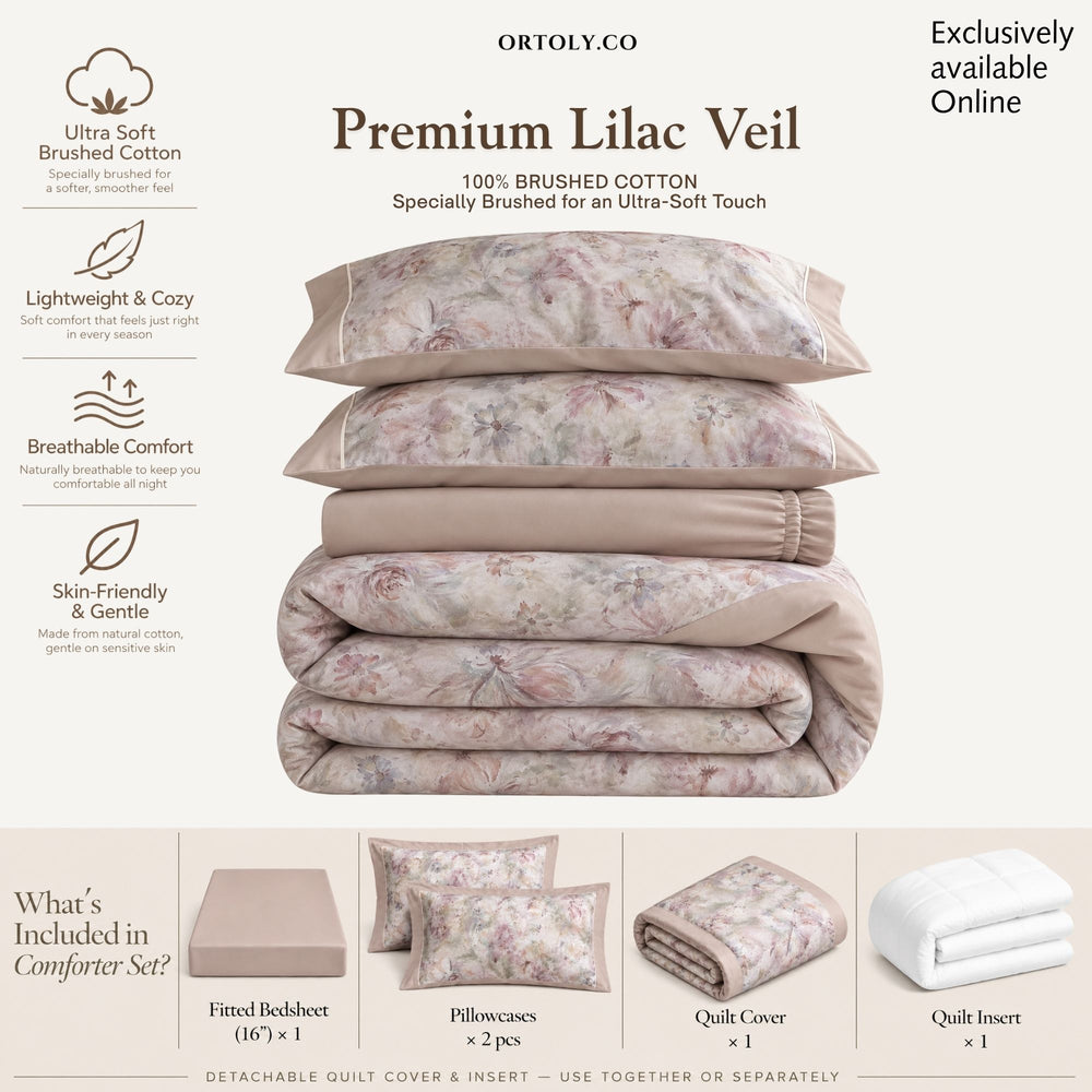 Brushed Cotton LILAC VEIL Flora Series (16inch)