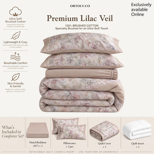 Brushed Cotton LILAC VEIL Flora Series (16inch)