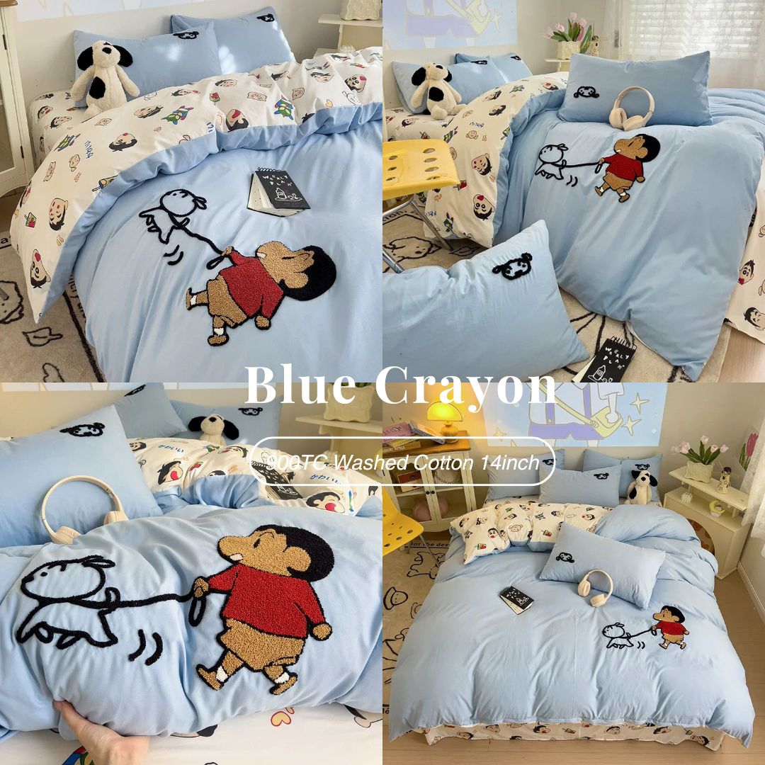 Washed Cotton BLUE CRAYON Cartoon Series (14inch)