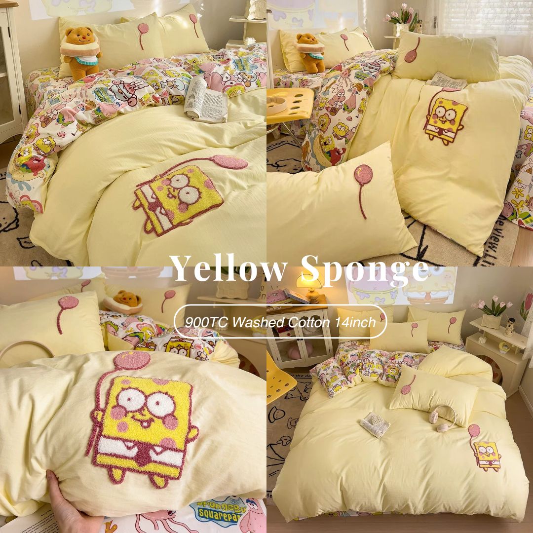 Washed Cotton YELLOW SPONGE Cartoon Series (14inch)