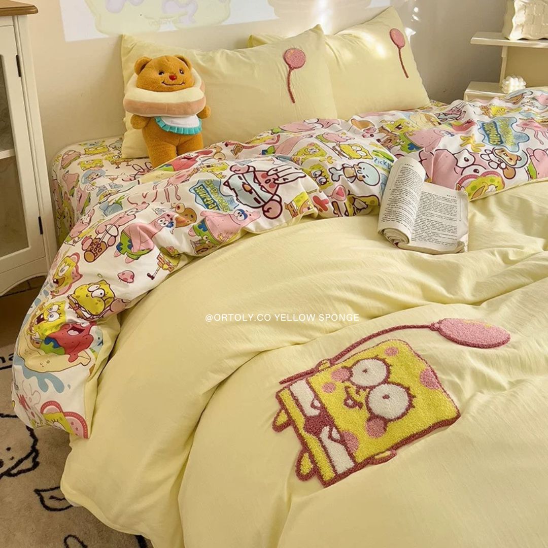 Washed Cotton YELLOW SPONGE Cartoon Series (14inch)