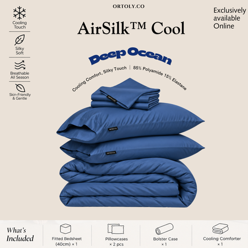 AirSilk™ DEEP OCEAN Cooling Bedsheet  (16Inch)