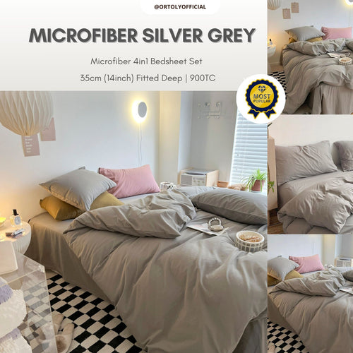 Microfiber Silver Grey Muji Series (14inch)