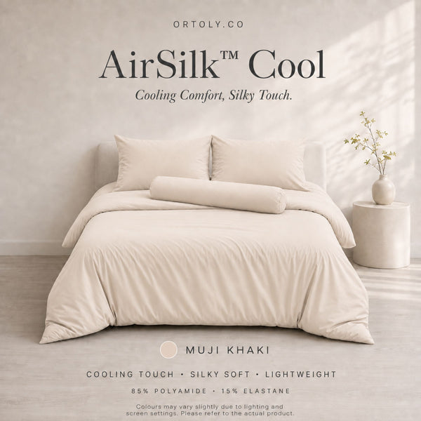AirSilk™ MUJI KHAKI Cooling Bedsheet  (16Inch)