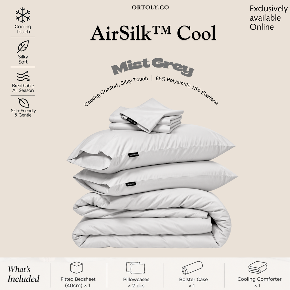 AirSilk™ MIST GREY Cooling Bedsheet  (16Inch)