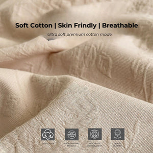 Cotton Jacquard 3-Layer NUDE BEIGE Flora Series (16inch)
