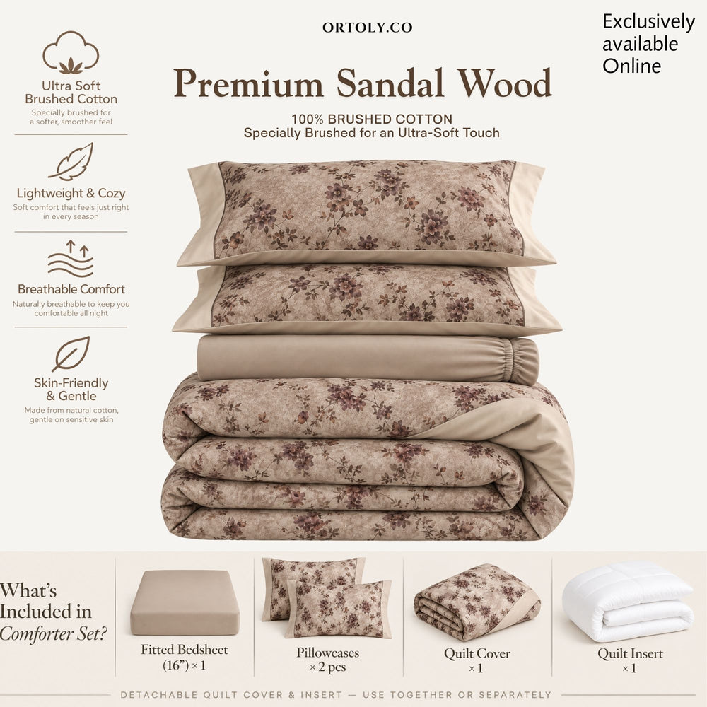 Brushed Cotton SANDAL WOOD Flora Series (16inch)