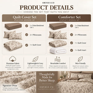 Brushed Cotton Premium Brown Art Flora Series (16inch)