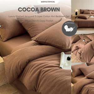 Cotton Jacquard 3-Layer COCOA BROWN Flora Series (16inch)