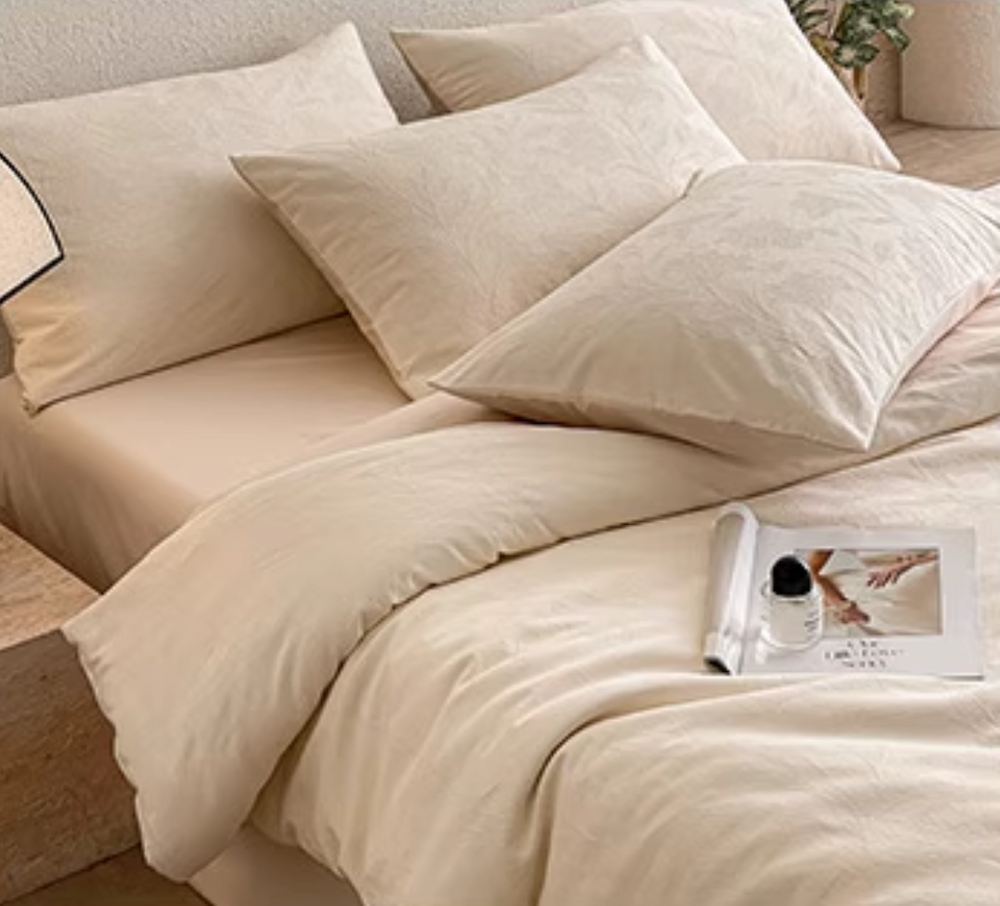 Cotton Jacquard 3-Layer IVORY CREAM BLEND Flora Series (16inch)