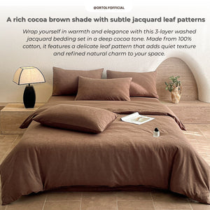 Cotton Jacquard 3-Layer COCOA BROWN Flora Series (16inch)