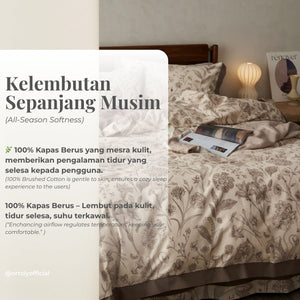 Brushed Cotton Premium Brown Art Flora Series (16inch)