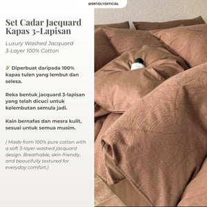Cotton Jacquard 3-Layer COCOA BROWN Flora Series (16inch)