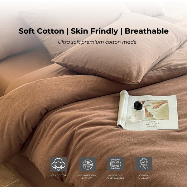 Cotton Jacquard 3-Layer COCOA BROWN Flora Series (16inch)