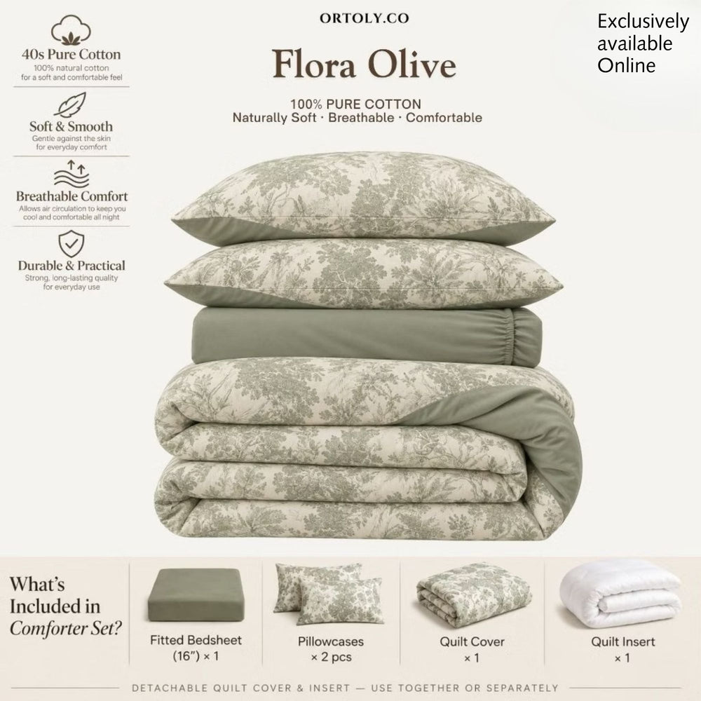 Cotton Dior Olive Flora Series (16inch)