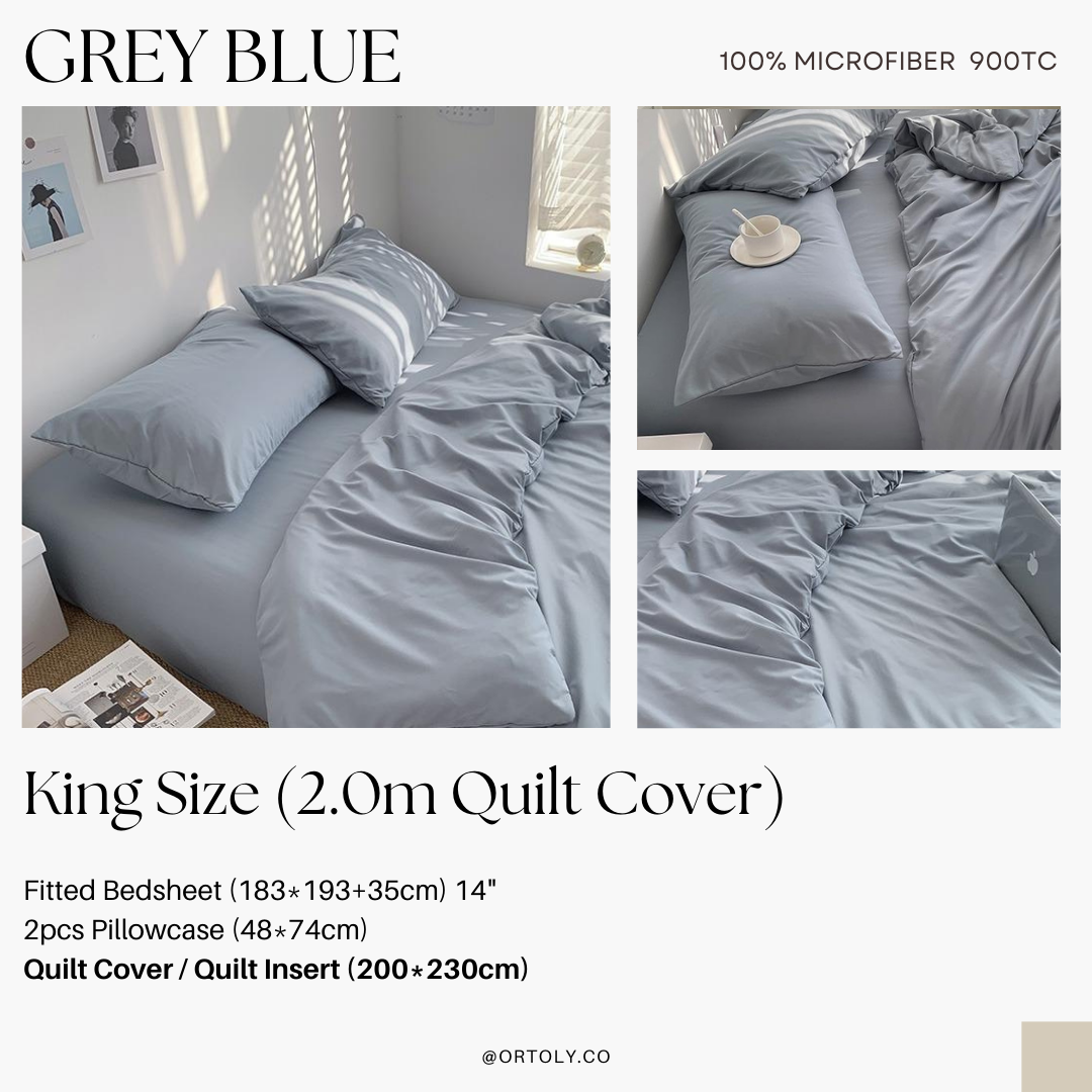 Microfiber Grey Blue Muji Series (14inch)