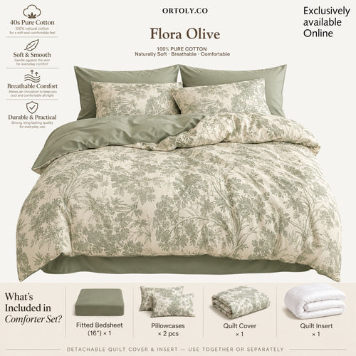 Cotton Dior Olive Flora Series (16inch)