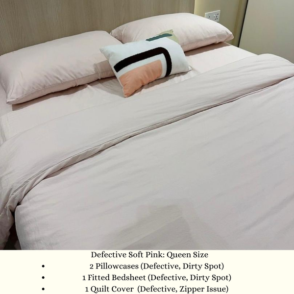 DEFECTIVE Bedsheets Set Quilt Cover Set Only (Not Returnable)