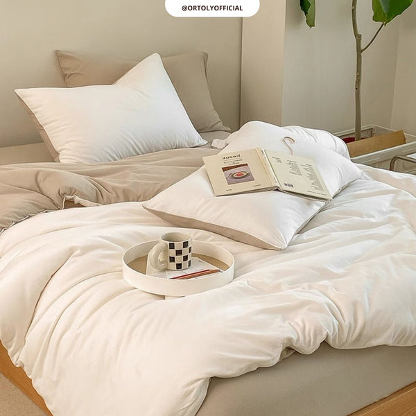 Cotton Premium Jersey Knit TWO TONE KHAKI WHITE Minimalist Series (16 Inch)