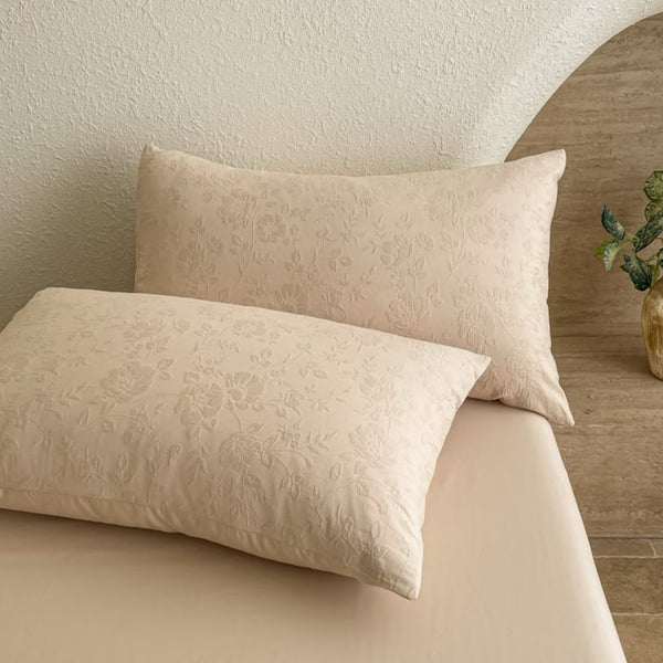 Cotton Jacquard 3-Layer NUDE BEIGE Flora Series (16inch)