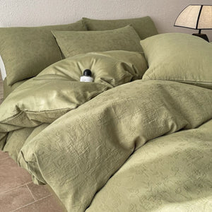 Cotton Jacquard 3-Layer MUTED OLIVE GREEN Flora Series (16inch)